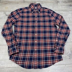 Ratio Clothing Shirt Mens M Blue Red Plaid Flannel Long Sleeve Button Front